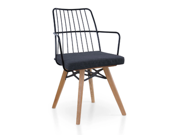 MIA M VITO - Powder coated steel chair with armrests by 5A Design - view 2